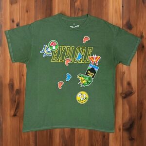 Strange Daze T-Shirt‎ Adult Large Explore Graphic Mushroom Frog Naturecore Tee